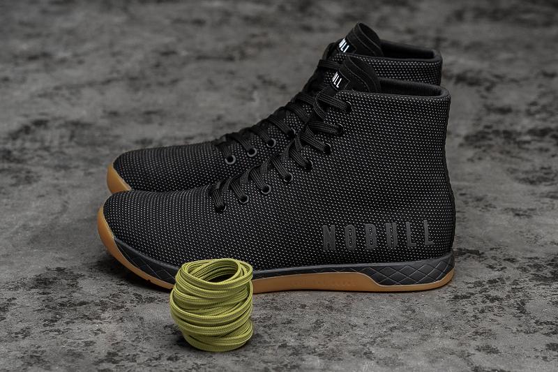 Black Nobull High-Top Gum Women's Trainers | CA E2023B